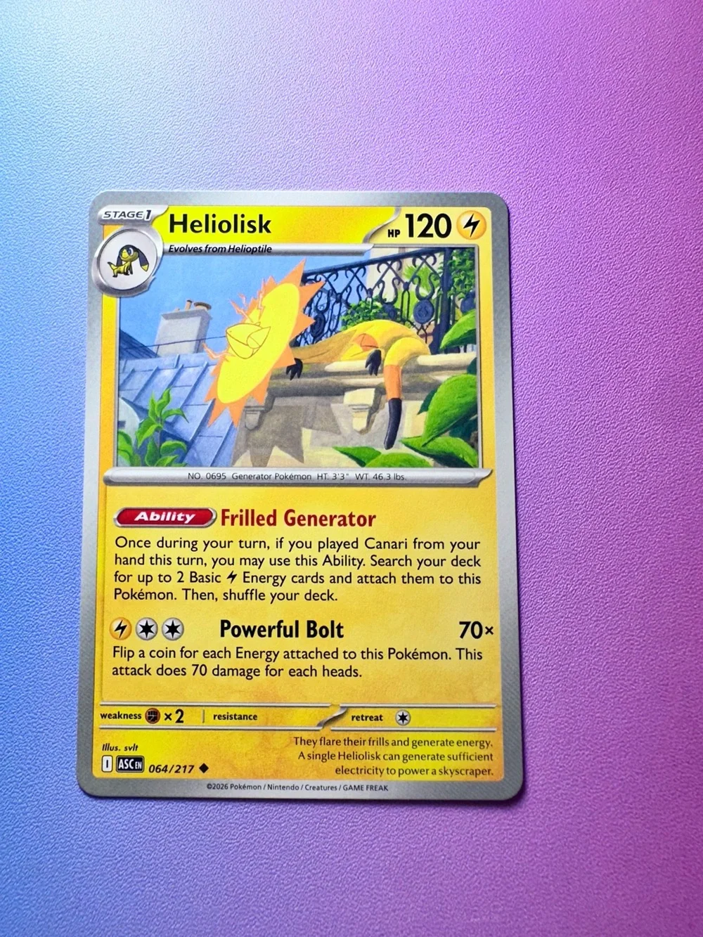 heliolisk - 064/217 (uncommon) — pokemon: ascended heroes